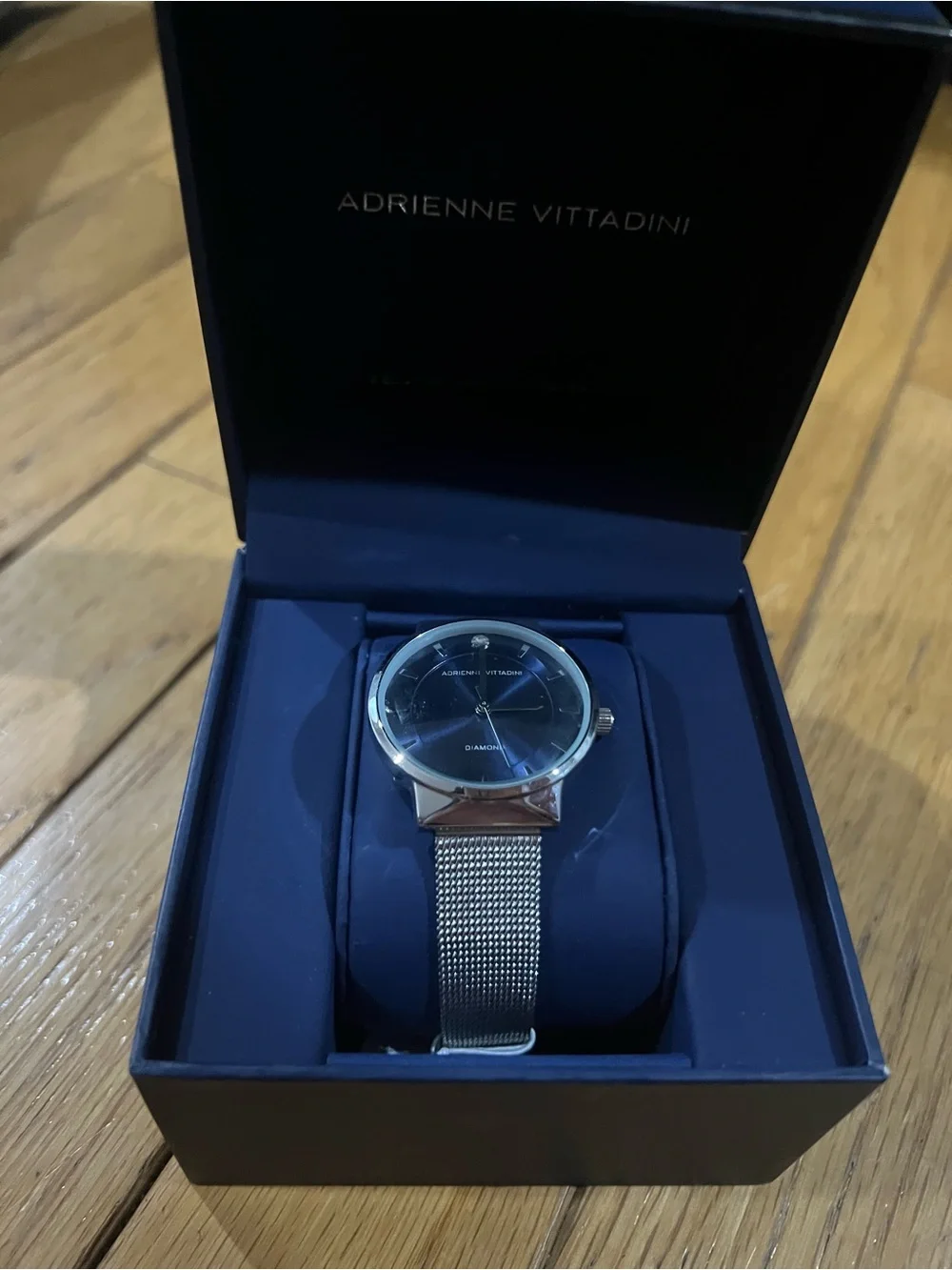 Adrienne Vittadini Navy Gift Box with Gold Trim